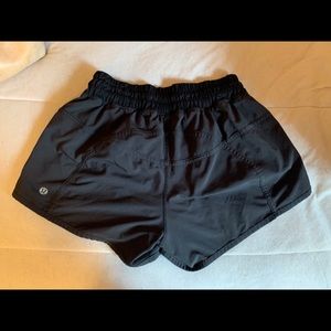 Black track lululemon athletic shorts